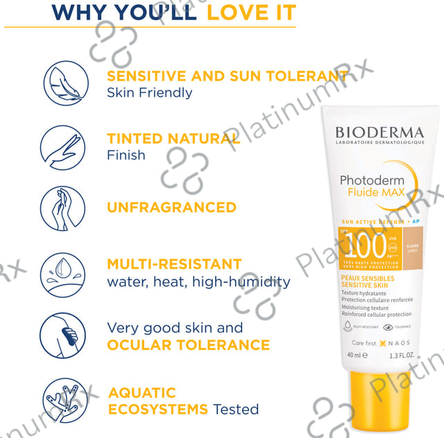 Bioderma Photoderm Fluide Max SPF 100 - High UVA/UVB Protection - For Sensitive Skin