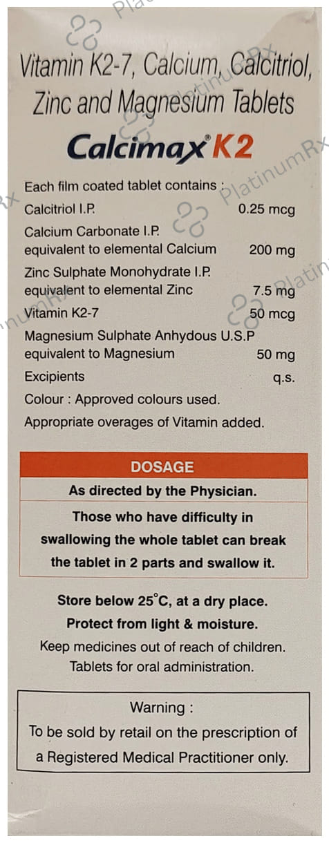 Calcimax K2 Tablet 15s