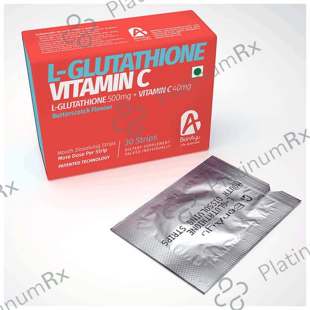BonAyu L-Glutathione Vitamin C Mouth Dissolving Strip Butterscotch