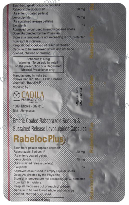Rabeloc Plus 75/20mg Capsule SR 10s