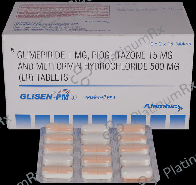 Glisen PM 1/500/15mg Tablet 15s