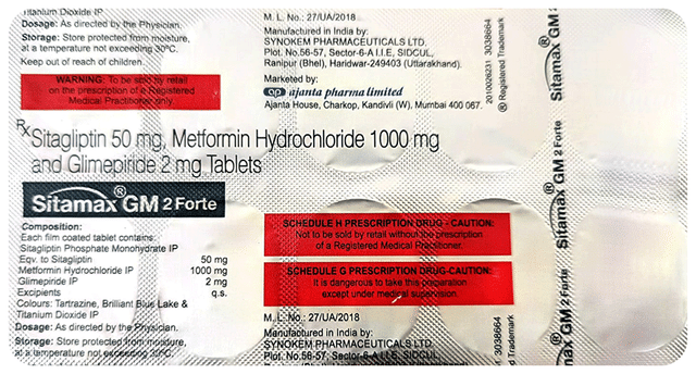 Sitamax GM Forte 2/50/1000mg Tablet 10s