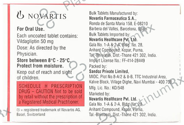 Galvus 50mg Tablet 30s