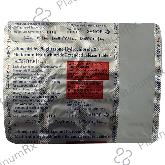Amaryl MP 1/500/15mg Tablet ER 20s