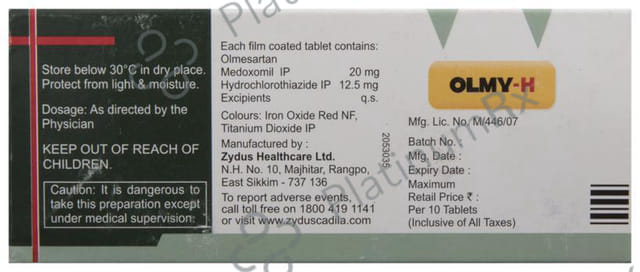 Olmy H 12.5/20mg Tablet 10s