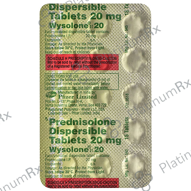 Wysolone 20mg Tablet DT 15s
