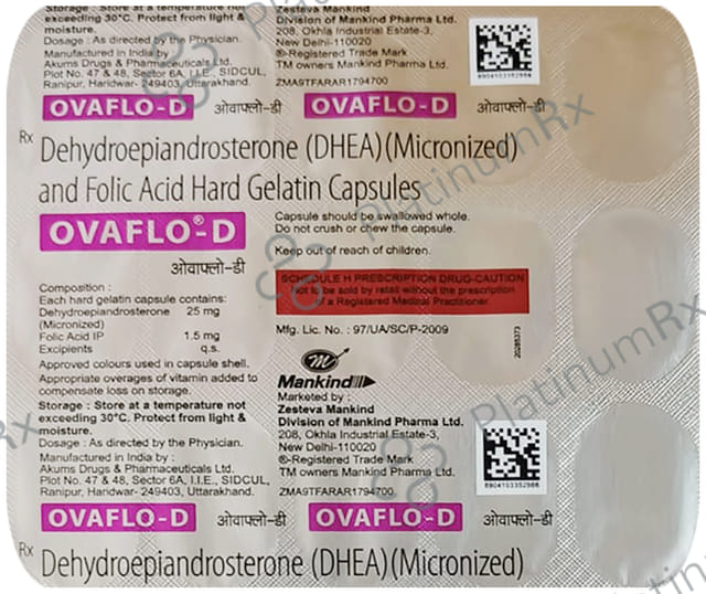 Ovaflo D 25mg/1500mcg Capsule 15s