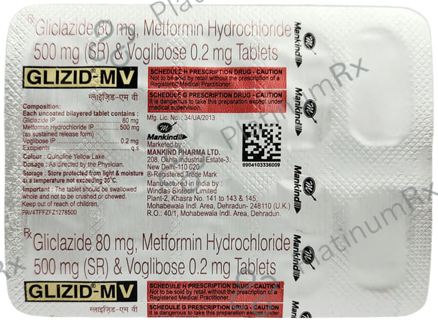 Glizid MV 500/80/0.2mg Tablet SR 10s