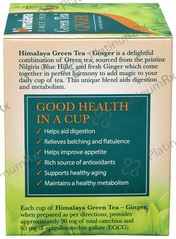 Himalaya Green Tea Sachet (2gm Each) Ginger 10 Sachets