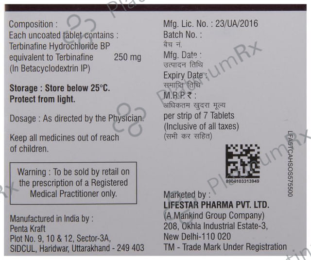 Terbinaforce 250mg Tablet 7s