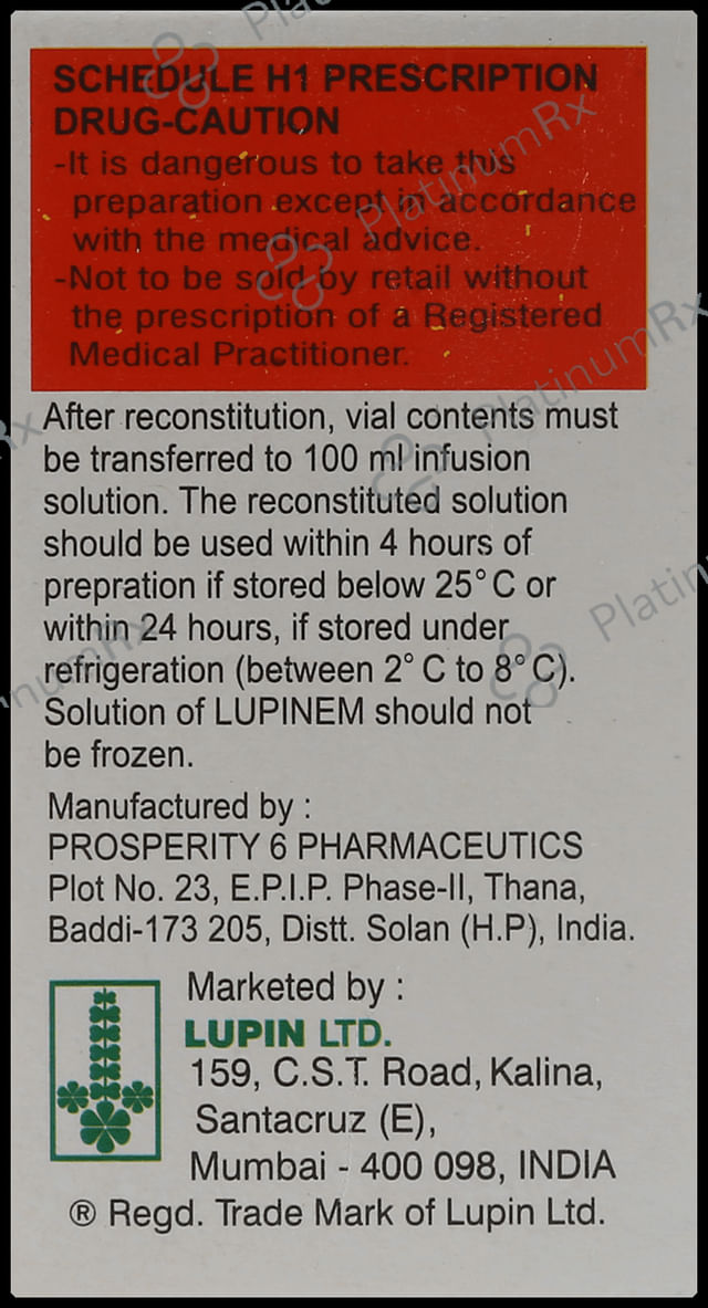 Lupinem 500/500mg Injection 1s