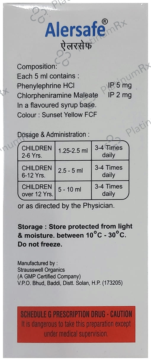 Alersafe 2/5mg Syrup 60ml