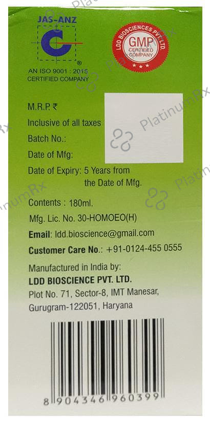 LDD Bioscience Koughfix Cough Syrup 180 ml