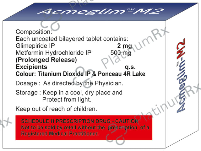 Acmeglim M 2/500mg Tablet PR 10s