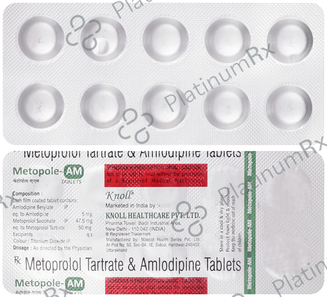 Metopole AM 5/50mg Tablet 10s