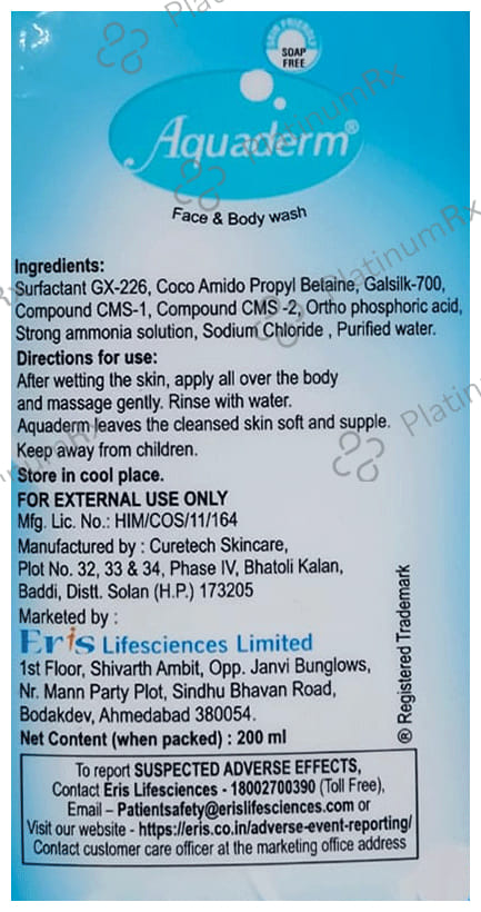 Aquaderm Face & Body Wash 200ml