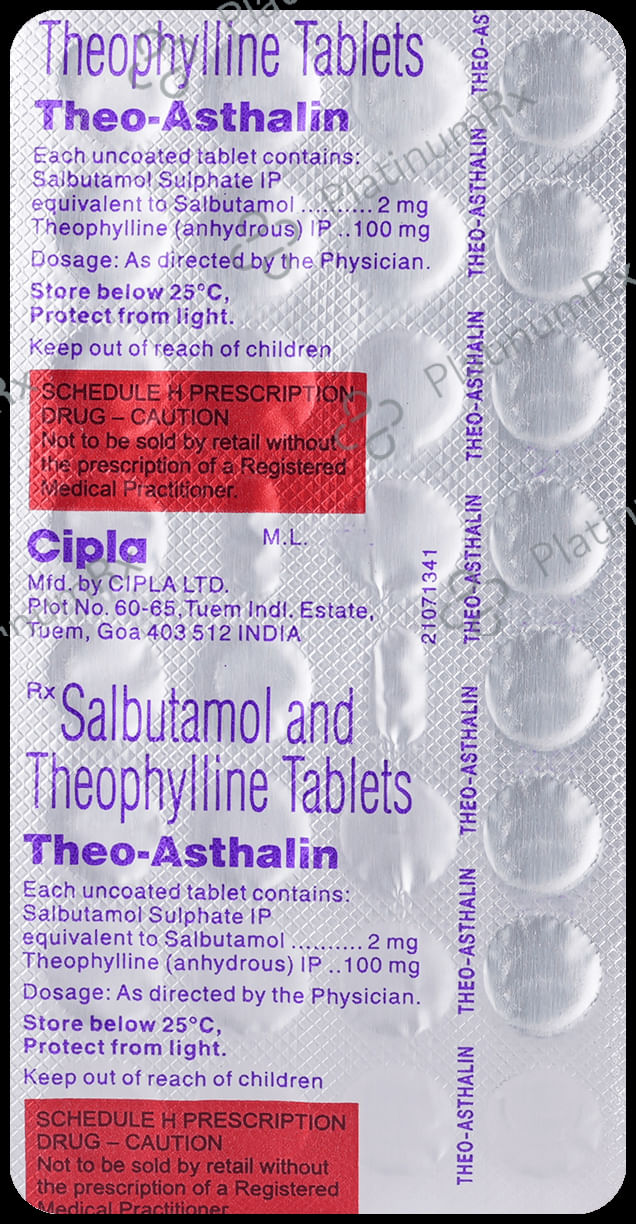 Theo Asthalin 2/100mg Tablet 30s