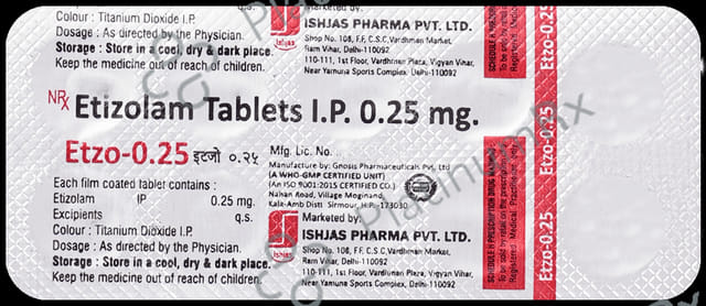 Etzo 0.25mg Tablet