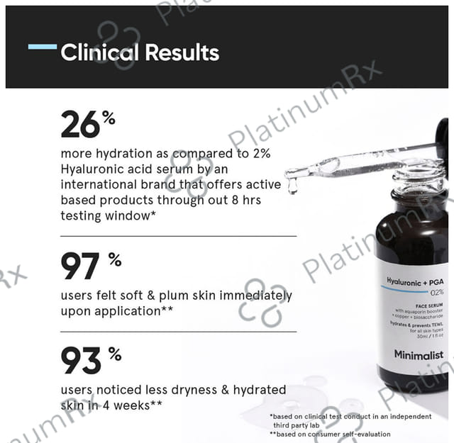 Minimalist 02% Hyaluronic Acid + PGA Face Serum - Intense Hydration and Improves Skin Glow