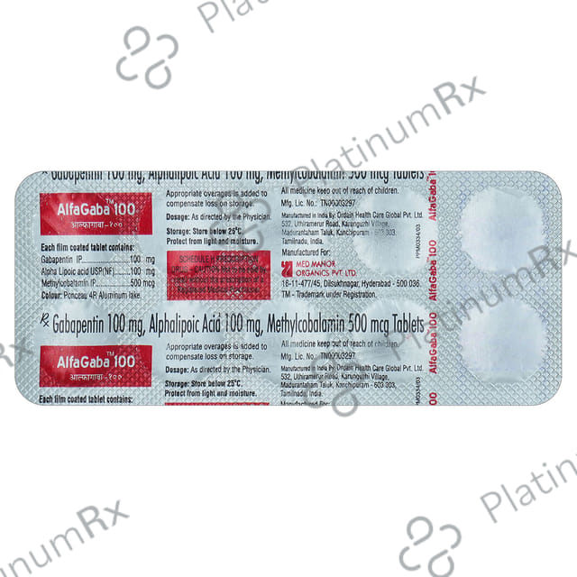 Alfagaba 100 Tablet 10s