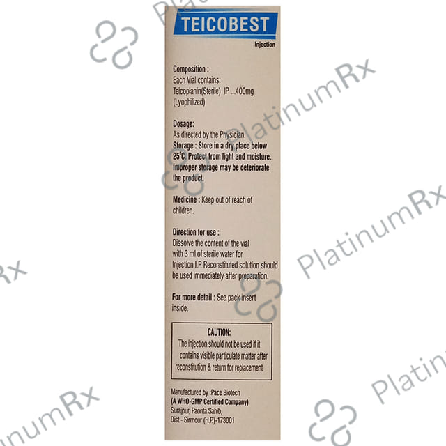 Teicobest 400mg Injection 1s
