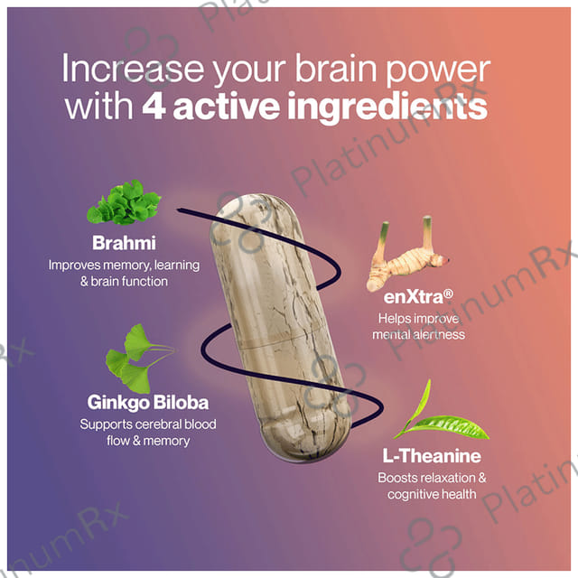 Setu Mind:Focus Veg Capsule with L-Theanine, Brahmi & Ginkgo Biloba