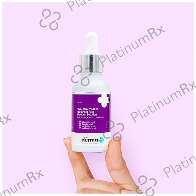 The Derma Co 15% AHA +1% BHA Beginner Face Peeling Solution - For 10 Minute Weekly Exfoliation