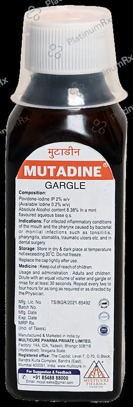Mutadine 2% Gargle