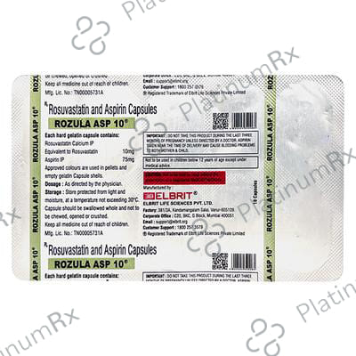 Rozula ASP 75/10mg Capsule 10s