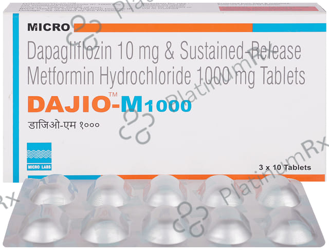 Dajio M 10/1000mg Tablet ER 10s
