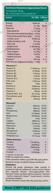 Chilrun No Sucrose 2+ Health and Nutrition Drink For Children’s Growth and Development Vanilla 200 gm