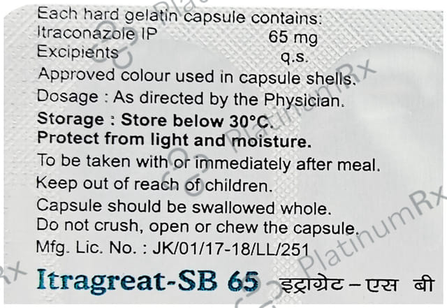 Itragreat SB 65mg Capsule
