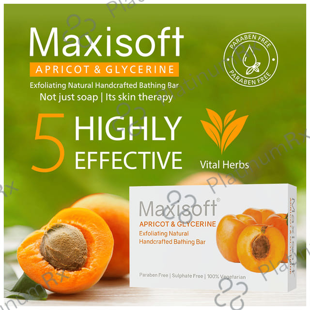 Maxisoft Apricot & Glycerine Exfoliating Natural Handcrafted Bathing Bar 75gm