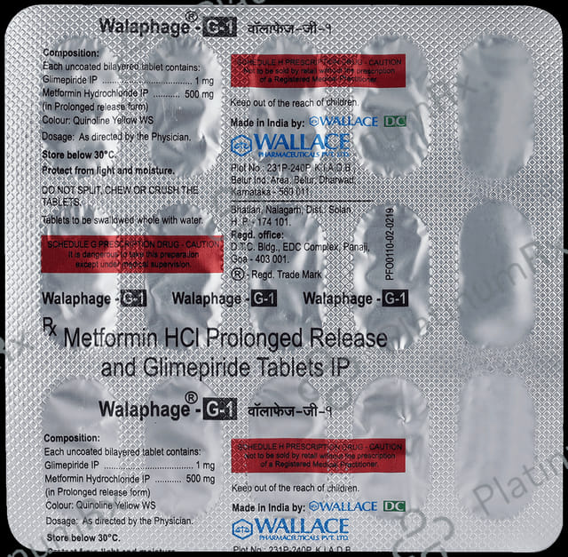 Walaphage G 1/500mg Tablet PR 15s
