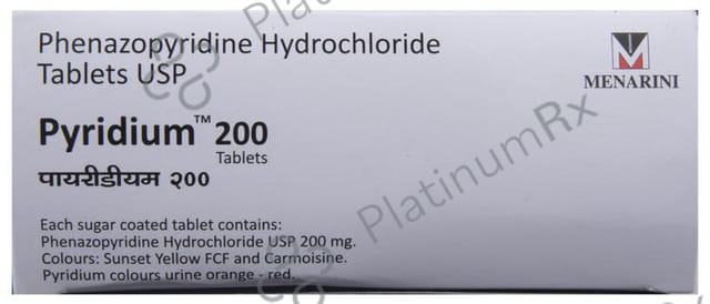 Pyridium 200mg Tablet 10s
