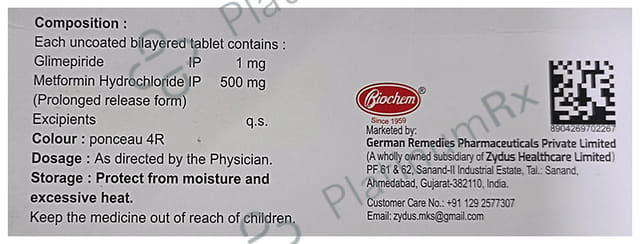 Glimp M 1/500mg Tablet SR 10s