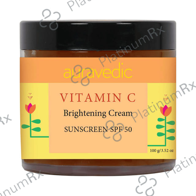 Auravedic Vitamin C Brightening Cream SPF 50 Avocado and Almond Oil 100gm