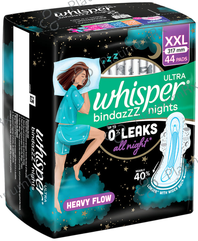 Whisper Bindazzz Nights Pads - Size XL+ 44 pads