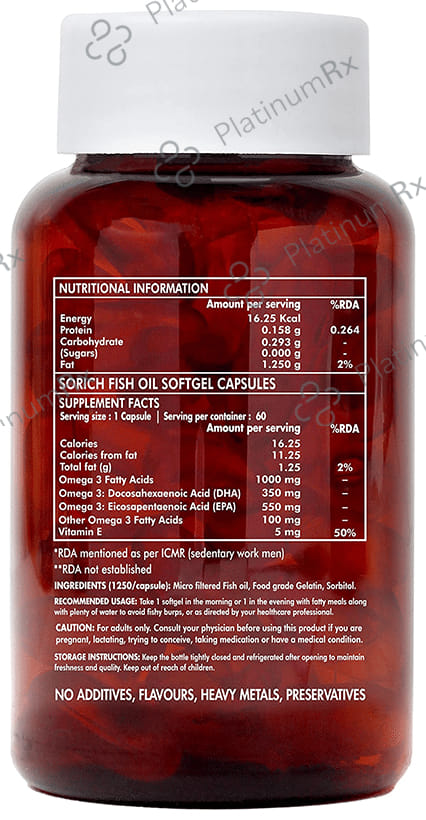 Sorich Organics Omega 3 Softgels Capsule 60s