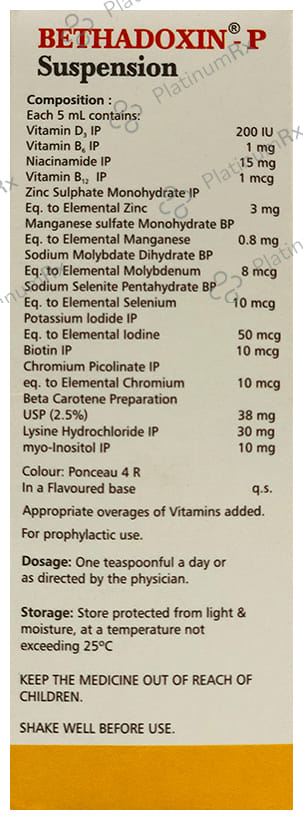 Bethadoxin P Mixed Fruit Flavour Syrup 100ml