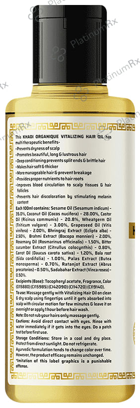 Khadi Organique Hair Oil Vitalizing