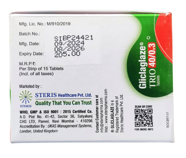 Gliclaglaze Trio 40/0.3 Tablet 15s