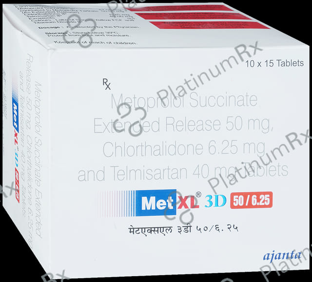 Met XL 3D 50/6.25/40mg Tablet ER 15s