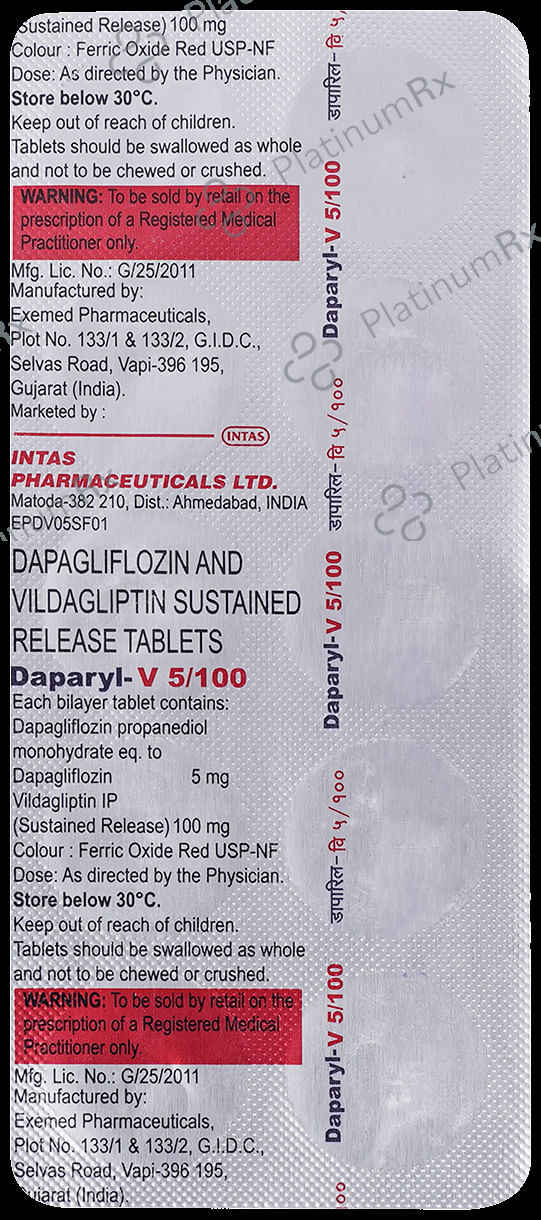 Daparyl V 5/100mg Tablet 10s