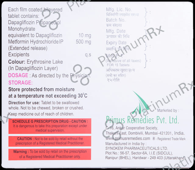 Glifoprime M 10/500mg Tablet ER 15s