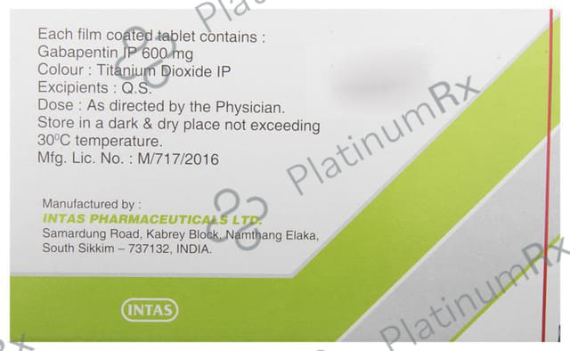 Gabapin 600mg Tablet 10s