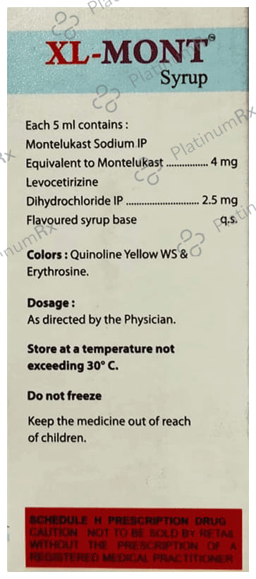 XL Mont 2.5/4mg Syrup 60ml