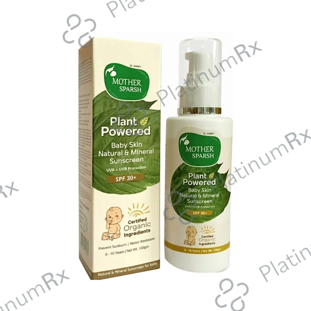 Mother Sparsh Baby Skin Natural & Mineral Sunscreen SPF 30+ Lotion 100gm