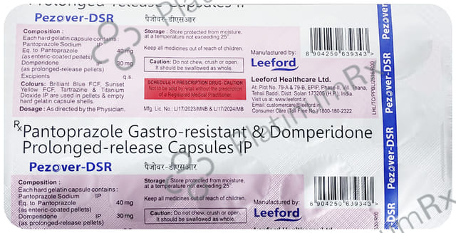 Pezover DSR 30/40mg Capsule PR 15s