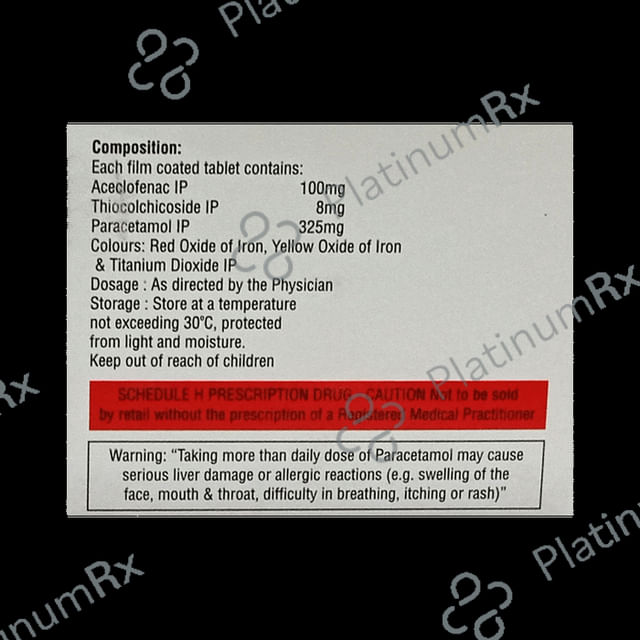 Zerodol TH Max 100/325/8mg Tablet 10s